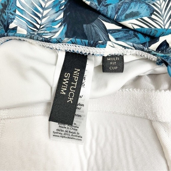 Nip Tuck One Piece Swimsuit Teal Tropical Palm Print Women’s Size 4 Bathing Suit - Picture 6 of 10